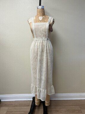 NWT Vintage Crochet Ivory Lace Apron by Kitchen Works USA Made